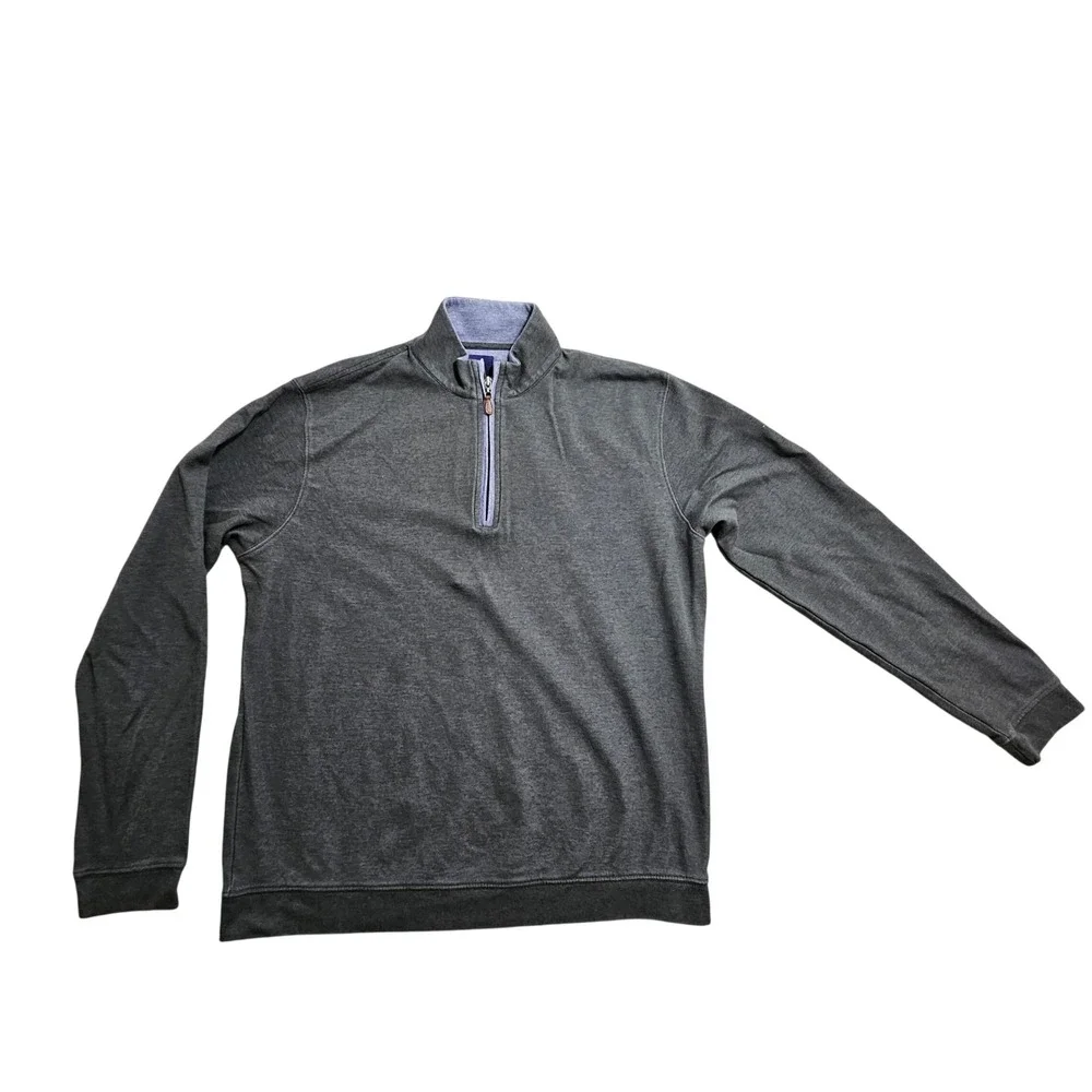 Johnnie-O Quarter Zip Pullover Large Pine Green JMKO1460 Embroidered Logo